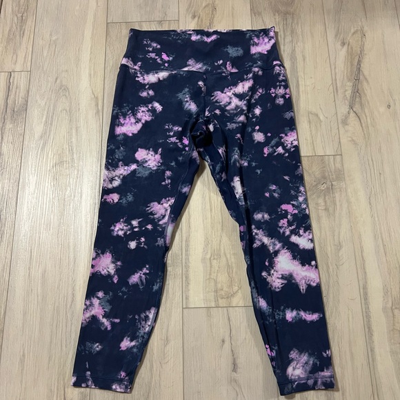 Lululemon Align High-Rise 25” leggings Circulate Tie Dye Mineral Blue size 12 - Picture 2 of 7
